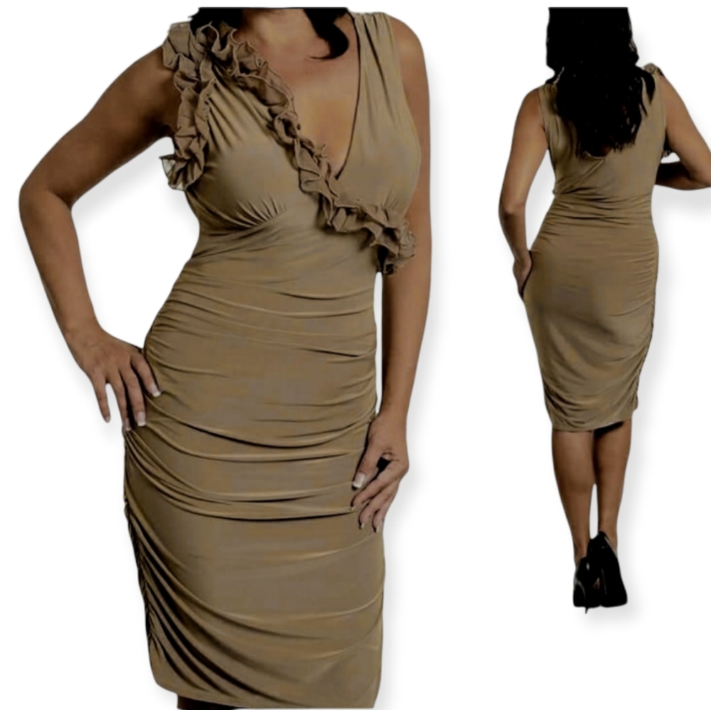 Black Koi Ruffled Dress  (Curvy)
